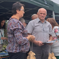 Stoisko informacyjne LGD "KORONA SĄDECKA" na "Dożynkach Gminnych" w Gminie Grybów